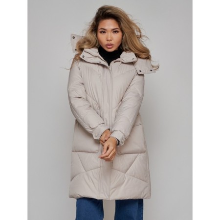 Coat insulated winter feminine, size 42, color light gray-18