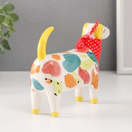 Souvenir Ceramics "Pyosik with a scarf" Multi -colored spots 16.7x5x11.8 cm-2