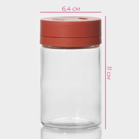 Set for spices made of glass “Coral”, 2 items: Solonka, Listen 6.4 × 11 cm-1