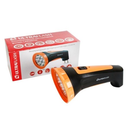 Battery LED3807M 7LED 2 battery modes. SLA 220V plastic. Chern./Yellow. (Cor.)