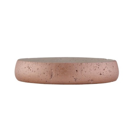 Axentia Concrete soap dish is gray with gilding ceramics, Ø 10.7 cm-2