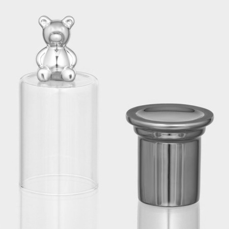 Ceramic stand under toothpicks with a lid "Stylish Bear", 7 × 7 × 15 cm-2