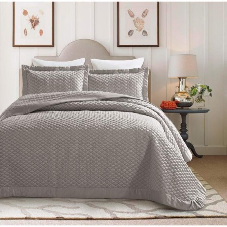 A set with a blanket "Hellas", size 240x260 cm, 50x70 cm - 2 pcs, color gray-6