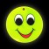 The reflective element "Smiley with large eyes", bilateral, d = 5.3 cm, yellow color