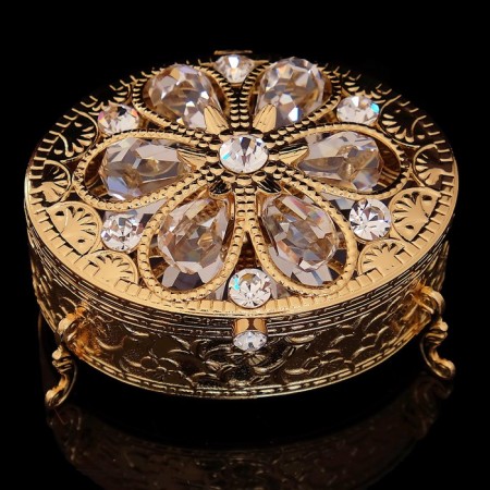 Casket "Grace", with velvet, 7.5 × 5.5 × 4.5 cm, with crystals-2