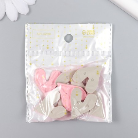 Decor for creativity Plastic "The Heart is Mumbled" pink matte 0.3x2.3x2.9 cm-3