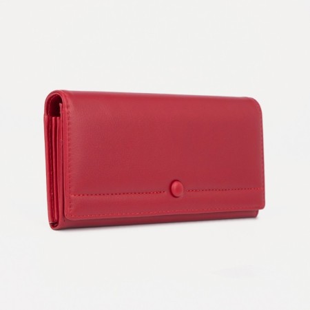 Women's wallet on the button, red color