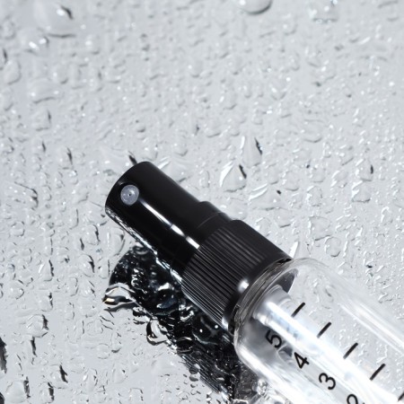 A bottle for storage, with a spray, packing 10 pcs, 5 ml, black/transparent color-3
