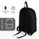 School backpack of textiles with lightning, external pocket, black color