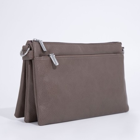 Bag Cross-Bodi with a zipper, khaki color-2