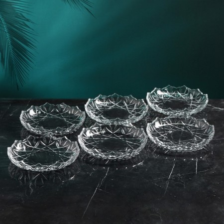 A set of glass plates "Orkida", 6 pcs, Iran