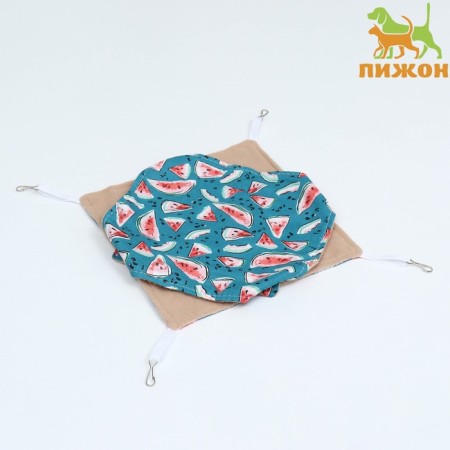 Gamak "suspension" for rodents 23*23 cm, calico, fleece, watermelon
