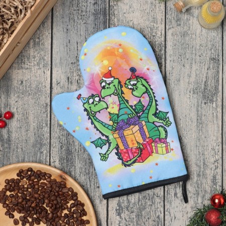 Mitten-Open "Dragon with gifts" 20x28 cm, 35% HL, 65% PE, Vatin 250 g/m2