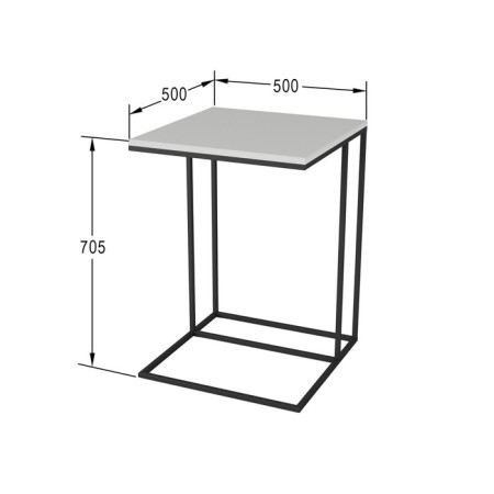 Table Highgret table, 500x500x705, white/black-1