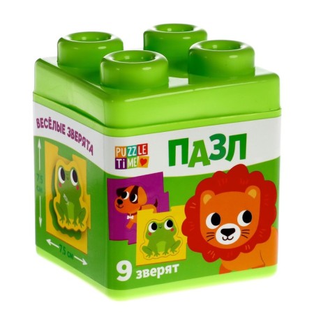 Puzzles in plastic packaging "Funny animals", 18 details-4