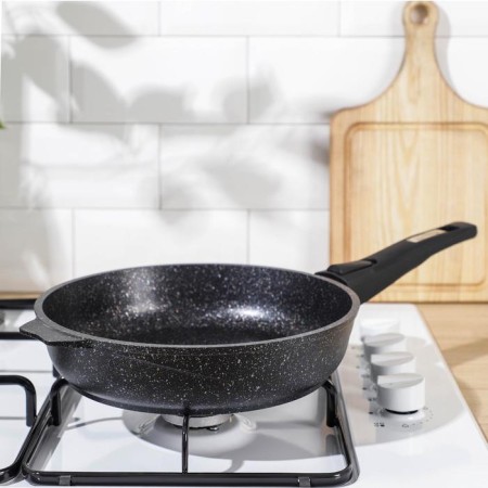 Granite Star pan, d = 24 cm, removable handle, anti -stick coating, black color-6