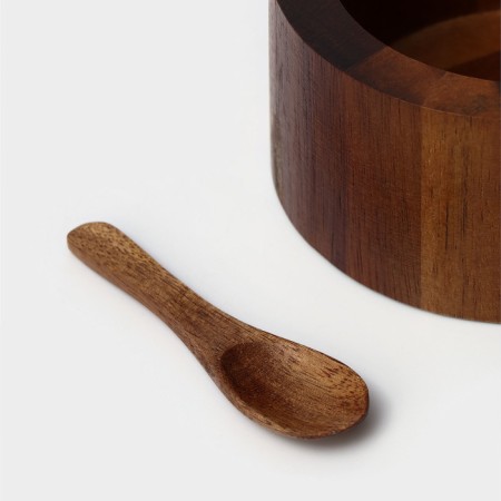 Bank for spices with a spoon, 10 × 6 cm, acacia-5