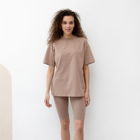 Women's T-shirt Minaku Oversize Fit: brown color, river 52