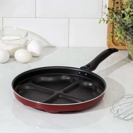 Happy Heart, d = 26 cm, plastic handle, anti -stick coating, burgundy color