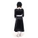 Carnival black dress with a white collar, satin, p/e, rr44, p164