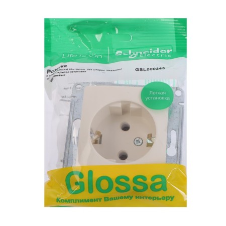 SE SE GLOSSA, 16 A, 250 V, built -in, with salary, IP20, beige, GSL000243-3
