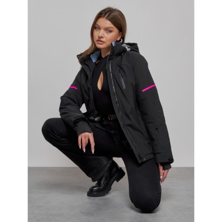 Ski jacket women's, size 48, black color-9