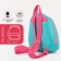 Baby backpack on lightning, turquoise color/pink