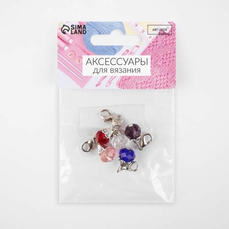 Markers for the loops "Crystals", 27 × 9 mm, 5 pcs, color colorful-3