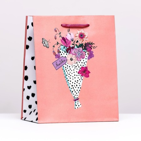 Gift package "Flowers and butterfly", 18 x 22.3 x 10 cm
