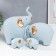 Souvenir Ceramics "Four Elephants" Blue Set 4 pcs 7.5x9.5 17x21 27x22.5 cm