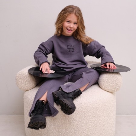 Children's costume (sweatshirt, trousers) minku color gray, height 152-14