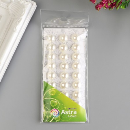 Decorative stickers "Pearls" 1 cm, 27 pcs, milk-2
