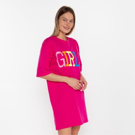 Homemade dress, pink color, size 56-3