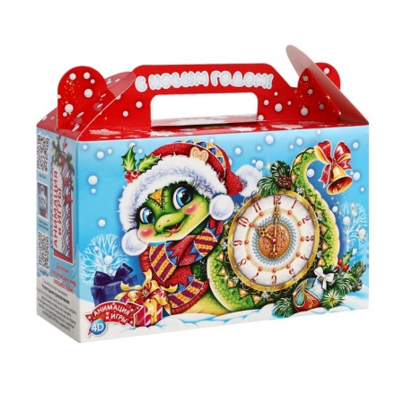 New Year. Gift set of sweets "Time", with a game and animation, 400 g