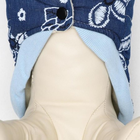 Jacket for dogs with flowers, XL (DS 35 cm, Osh 32 cm, og 49 cm), dark blue-6