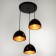 Lamp Bayerlux suspension "Dome" 3x40W E27 black and gold 36x36x22-122cm