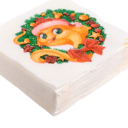 New Year's napkins “Happy New Year: Wreath”, single -layer, 24x24 cm, 20 pcs.-4
