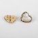 A set of buttons on the leg "Heart", 13 × 13 mm, 5 pcs, white/gold color