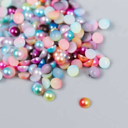 Decor "Semiobusins ​​and rhinestones. Multi -colored gradient" D = 4 mm 10 g 200 pcs 5x2.5 cm mix-2