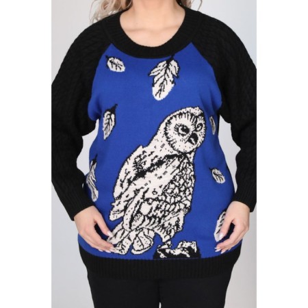 Women's sweater, size 54, the color is blue, black-3