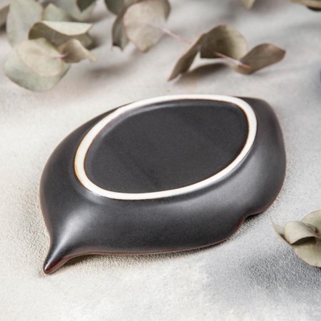 Ceramic serving dish "Tallula. Sheet ", 17 × 10 cm, green color-2