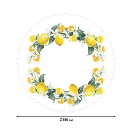 The tablecloth “Lemon mood”, round, Saten, d = 150 cm-1