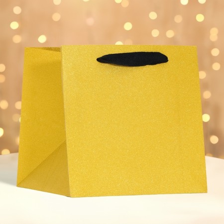 Packet for cake, 20 x 20 x 20 cm, gold with glitter