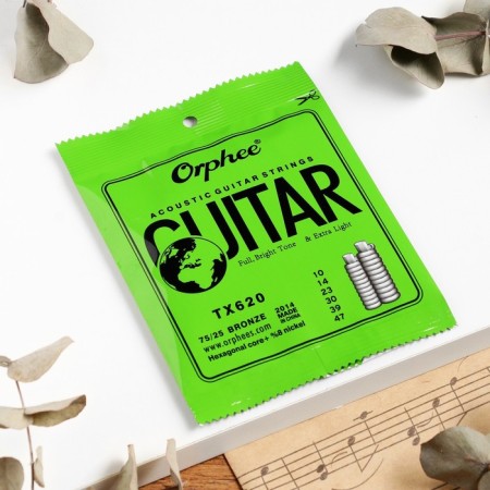 Strings for the acoustic guitar Orphee TX620, 010-047, phosphorus bronze
