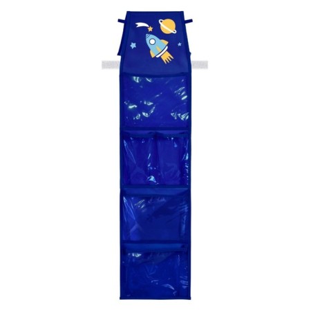 Pockets in the kindergarten "Cosmos" for a children's cabinet, 85x24 cm, blue color
