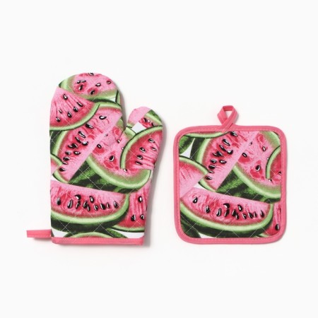 Kitchen set 2 pr. Dilyana watermelon Gembat 17*17cm, mittens-spot 26*16cm, 100%HL-1
