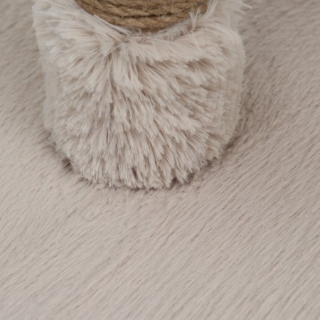 Claw "Pigger" with a lounger, oval, 58 x 36 x 39cm, fluffy fur, jute, beige-6