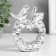 Souvenir ceramics "Bird on an apple" silver 10.3x3.3x10.3 cm