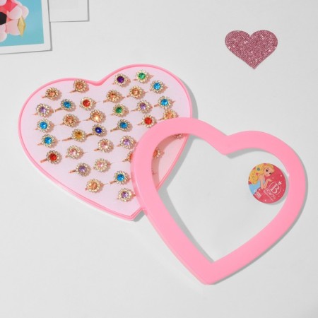 Rings children's set 36pcs "chosen" sunflowers, color mix in gold, b-r-1