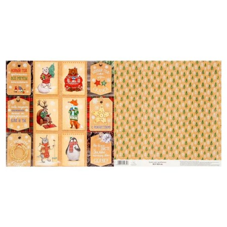 Scrapbooking paper "In a warm sweater", 30.5 x 30.5 cm 180 g/m²-2